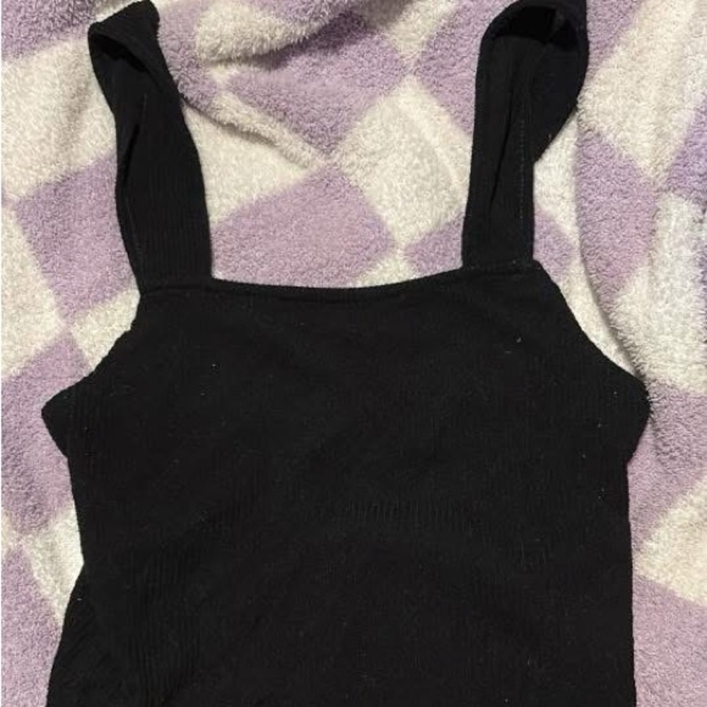 American Eagle Outfitters Black Ribbed Tank Top